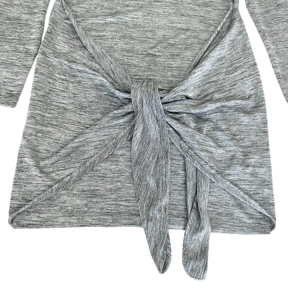 Sport The Kooples gray mini dress long sleeves tie knot skirt 3/8/large - Picture 7 of 16